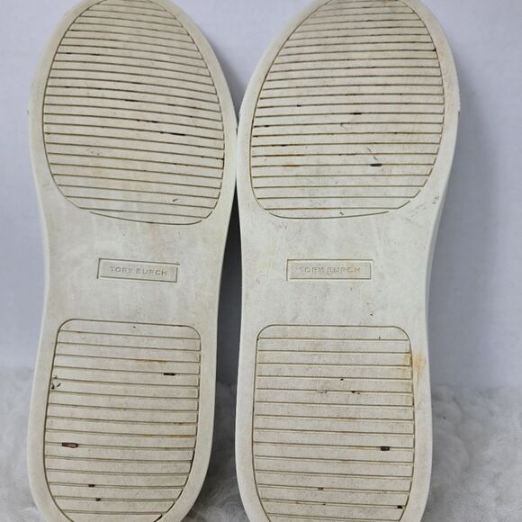 Tory Burch Huarache Weave Snakeskin Leather Slip On Sneaker Shoes Size 8 - Picture 8 of 8